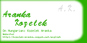 aranka kozelek business card